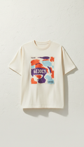 Sky Blue Cream Abstract Art Insert Tee
